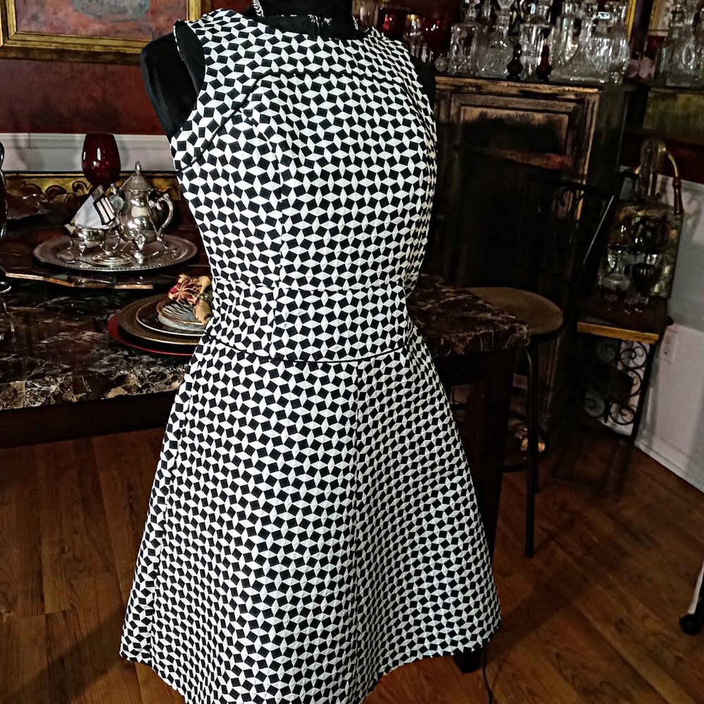Black and White Midi Dress, Size small